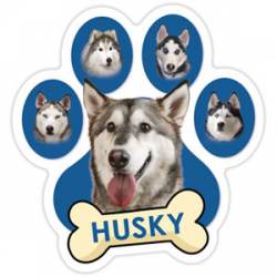 Husky - Blue Paw With Bone Magnet