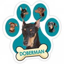 Doberman - Teal Paw Magnet