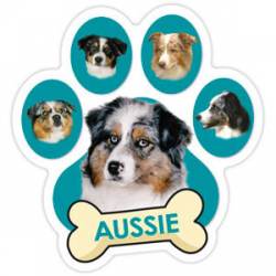 Aussie - With Bone Paw Magnet