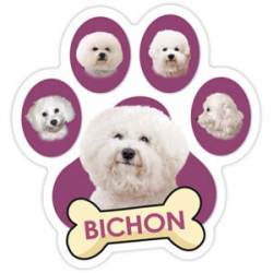 Bichon - With Bone Paw Magnet