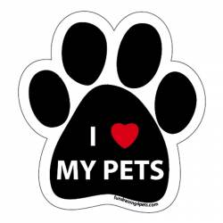I Love My Pets - Paw Magnet