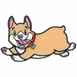 Cali's Corgi Running - Embroidered Iron-On Patch