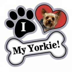 I Love My Yorkie - Paw/Heart/Bone Magnet