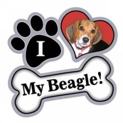 I Love My Beagle - Paw/Heart/Bone Magnet