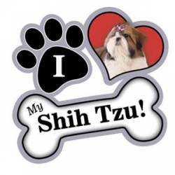 I Love My Shih Tzu - Paw/Heart/Bone Magnet