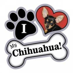 I Love My Chihuahua - Paw/Heart/Bone Magnet