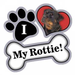 I Love My Rottie - Paw/Heart/Bone Magnet