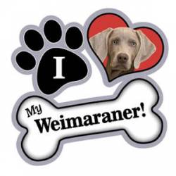 I Love My Weimaraner - Paw/Heart/Bone Magnet