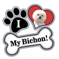 I Love My Bichon - Paw/Heart/Bone Magnet