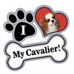 I Love My Cavalier - Paw/Heart/Bone Magnet