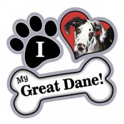 I Love My Great Dane - Paw/Heart/Bone Magnet