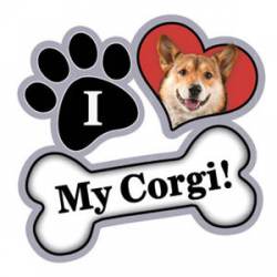 I Love My Corgi - Paw/Heart/Bone Magnet