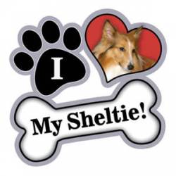 I Love My Sheltie - Paw/Heart/Bone Magnet