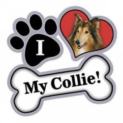 I Love My Collie - Paw/Heart/Bone Magnet