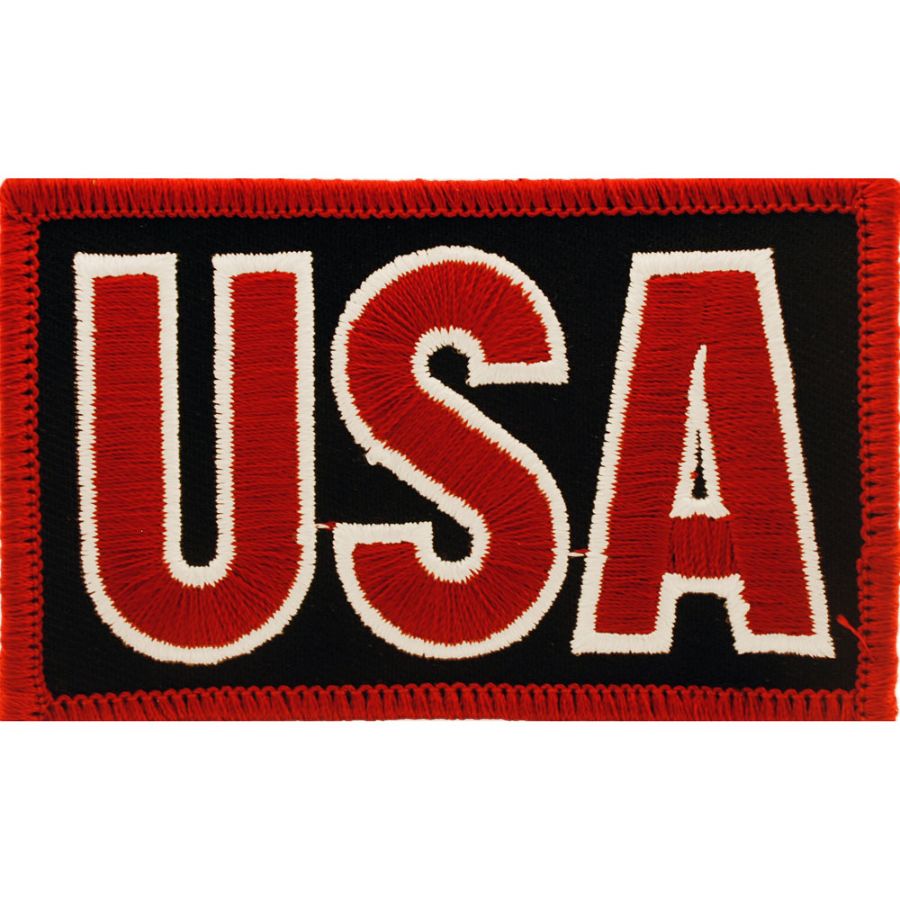 United States Of America USA Red Script - Embroidered Iron-On Patch at ...