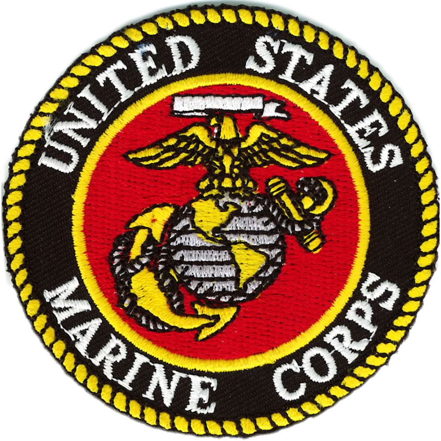 United States Marine Corps Round - Embroidered Iron-On Patch at Sticker ...