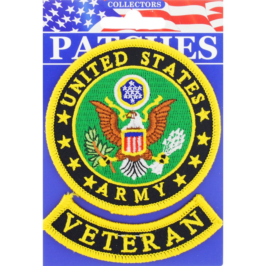 United States Army Veteran 3 Embroidered Iron On Patch At Sticker Shoppe