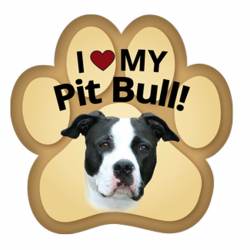 I Love My Pitbull - Paw Magnet