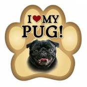 I Love My Black Pug - Paw Magnet
