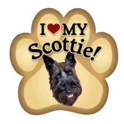 I Love My Scottie - Paw Magnet