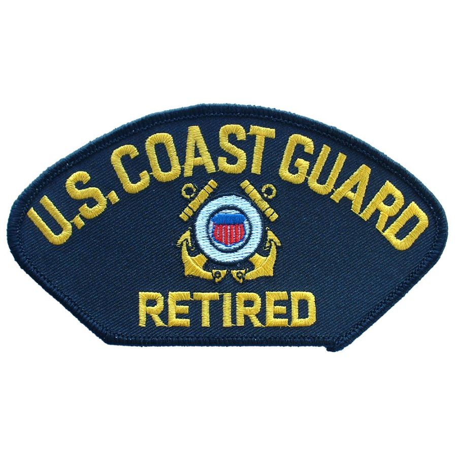 United States Coast Guard Retired - Embroidered Iron-On Hat Patch at ...