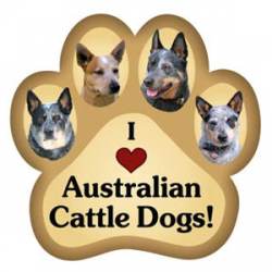 I Love My Australian Cattle Dogs - Paw Magnet