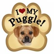 I Love My Puggle - Paw Magnet
