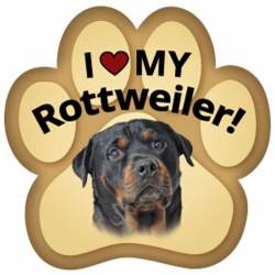 I Love My Rottweiler - Paw Magnet
