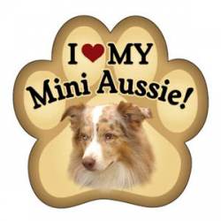 I Love My Mini Aussie - Paw Magnet