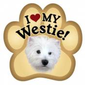 I Love My Westie - Paw Magnet