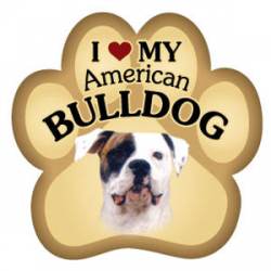 I Love My American Bulldog - Paw Magnet