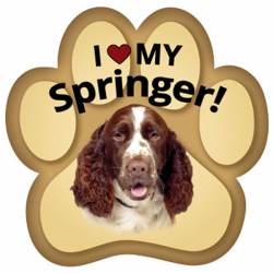 I Love My Springer Spaniel - Paw Magnet