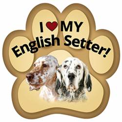 I Love My English Setter - Paw Magnet