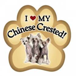 I Love My Chinese Crested - Paw Magnet