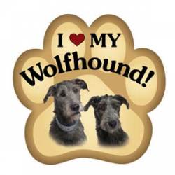 I Love My Wolfhound - Paw Magnet