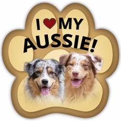 I Love My Aussie - Paw Magnet