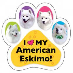 Colorful I Love My American Eskimo - Paw Magnets