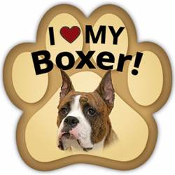 I Love My Small Boxer - Paw Magnet