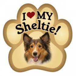 I Love My Sheltie - Paw Magnet