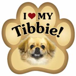 I Love My Tibbie - Paw Magnet