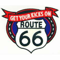 Route Rt. 66 Get Kicks - Great American High Way Embroidered Patch