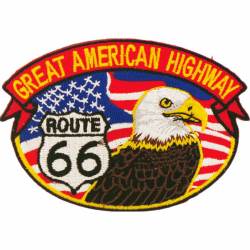 Route Rt. 66 Flag - Great American High Way Embroidered Patch