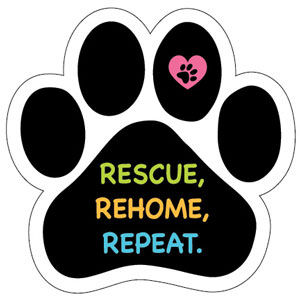 Rescue Rehome Repeat - Paw Magnet at Sticker Shoppe