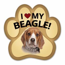 I Love My Beagle - Paw Magnet