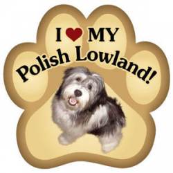 I Love My Polish Lowland - Paw Magnet