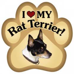 I Love My Rat Terrier - Paw Magnet