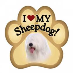 I Love My Sheepdog - Paw Magnet