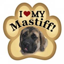 I Love My Mastiff - Paw Magnet