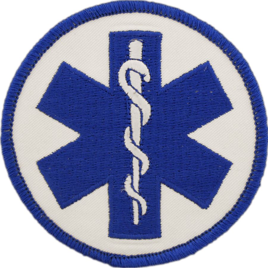 EMS Star Of Life Round - Embroidered Iron-On Patch at Sticker Shoppe