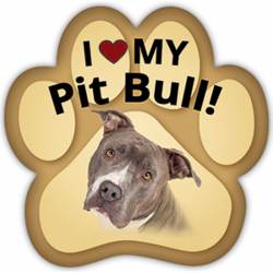 I Love My Pit Bull - Paw Magnet